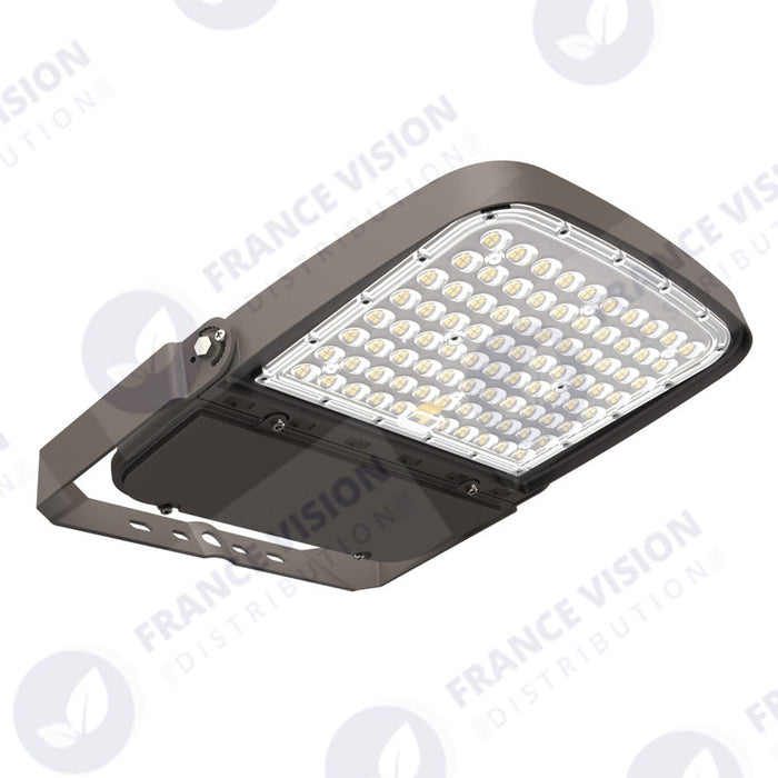 Lot de 10x Projecteurs LED filaires – Série ULTIME P1 - Puissance ajustable 100 / 150 / 200 Watts - 180 Lumens/Watt - 43 x 30 x 7 cm - IP66 - Angle 150 x 90° - Couleur Bronze foncé - Dimmable – Angle rotatif - Garantie 5 ans