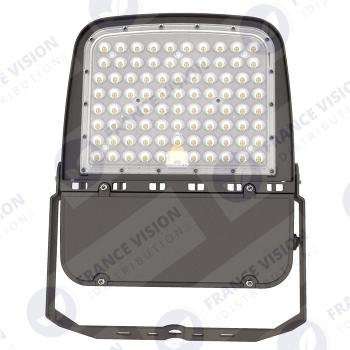 Lot de 10x Projecteurs LED filaires – Série ULTIME P1 - Puissance ajustable 100 / 150 / 200 Watts - 180 Lumens/Watt - 43 x 30 x 7 cm - IP66 - Angle 150 x 90° - Couleur Bronze foncé - Dimmable – Angle rotatif - Garantie 5 ans