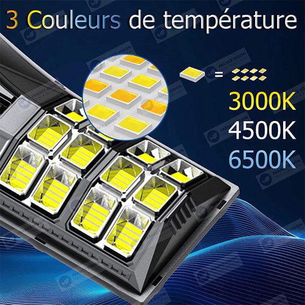 Lot de 5x Lampadaires solaires de rue / parking - Série POWER ULTRA V2 CCT (Couleur Changeante en Température) - 500 Watts - 2400 Lumens - Angle 140*70° - IP66 - 69 x 27 x 7 cm - Télécommande - Détecteur de mouvement - Tube d’insertion 45 mm