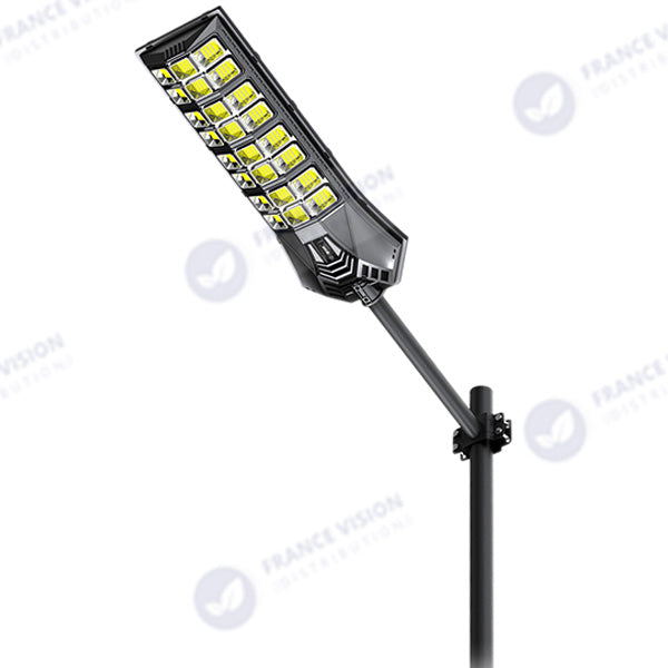 Lot de 5x Lampadaires solaires de rue / parking - Série POWER ULTRA V2 CCT (Couleur Changeante en Température) - 500 Watts - 2400 Lumens - Angle 140*70° - IP66 - 69 x 27 x 7 cm - Télécommande - Détecteur de mouvement - Tube d’insertion 45 mm