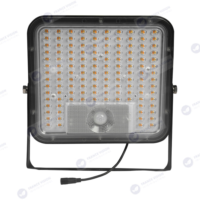Lot de 8x Projecteurs LED solaires - Série SECURITY V1 - 600 Watts - 9600 Lumens - Angle 120*60° - IP65 - Lampe 26 x 25 x 6 cm - Panneau solaire MONOCRISTALLIN 37 x 26 x 2 cm - Avec détecteur de mouvement - Télécommande - 4000k/6000k