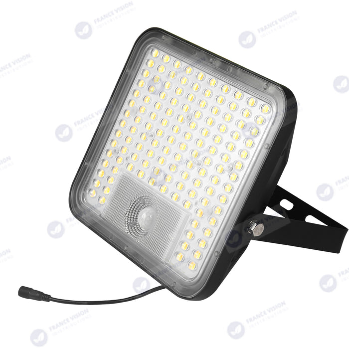 Lot de 8x Projecteurs LED solaires - Série SECURITY V1 - 600 Watts - 9600 Lumens - Angle 120*60° - IP65 - Lampe 26 x 25 x 6 cm - Panneau solaire MONOCRISTALLIN 37 x 26 x 2 cm - Avec détecteur de mouvement - Télécommande - 4000k/6000k