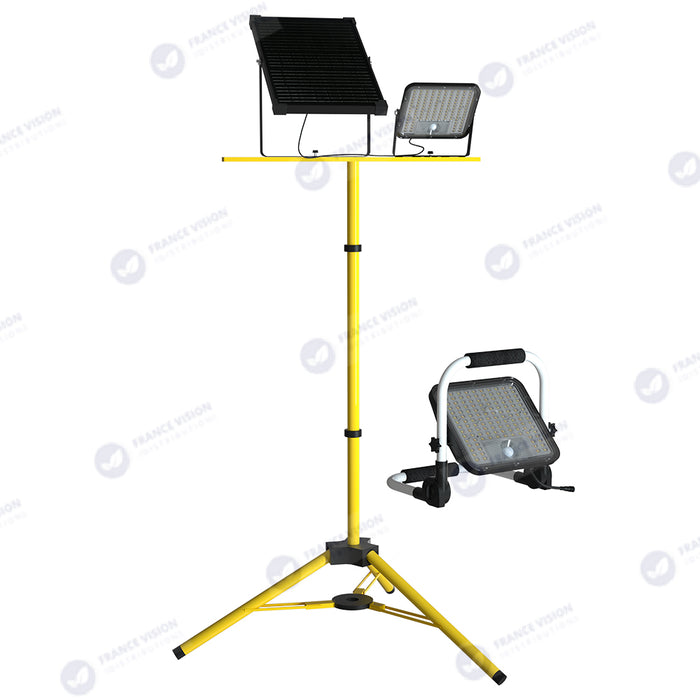 Lot de 8x Projecteurs LED solaires - Série SECURITY V1 - 600 Watts - 9600 Lumens - Angle 120*60° - IP65 - Lampe 26 x 25 x 6 cm - Panneau solaire MONOCRISTALLIN 37 x 26 x 2 cm - Avec détecteur de mouvement - Télécommande - 4000k/6000k