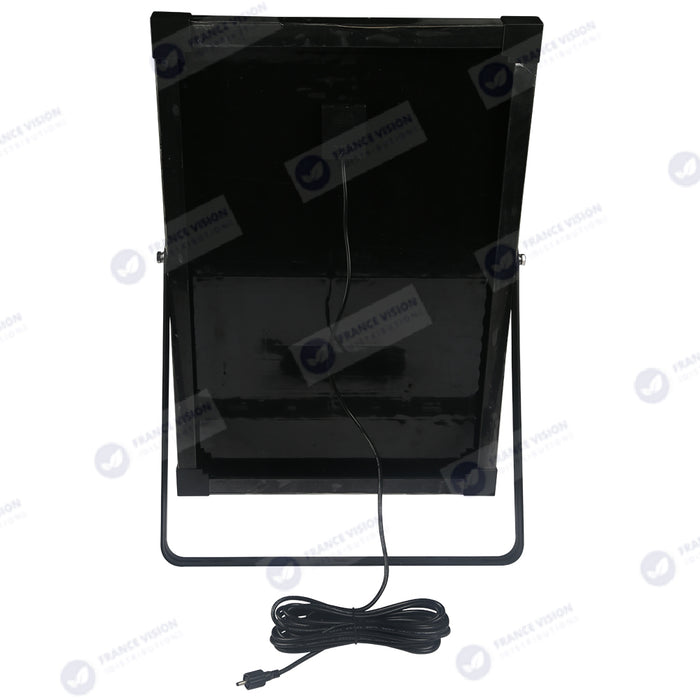 Lot de 8x Projecteurs LED solaires - Série SECURITY V1 - 600 Watts - 9600 Lumens - Angle 120*60° - IP65 - Lampe 26 x 25 x 6 cm - Panneau solaire MONOCRISTALLIN 37 x 26 x 2 cm - Avec détecteur de mouvement - Télécommande - 4000k/6000k