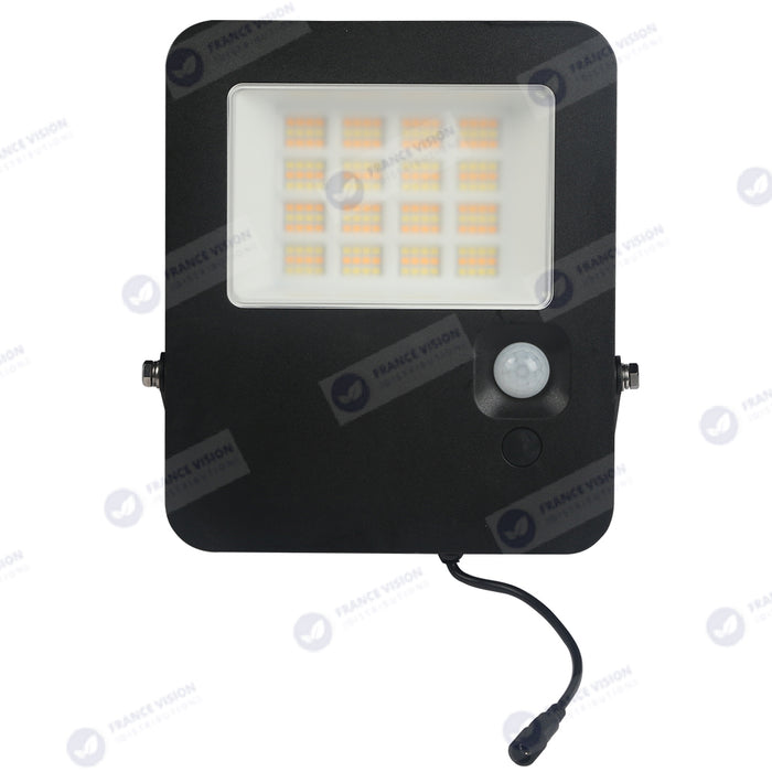 Projecteur LED solaire - Série SECURITY V3 - 300 Watts - 4800 Lumens - Angle 100*85° - IP65 - Lampe 24 x 20 x 4 cm - Panneau solaire MONOCRISTALLIN 37 x 26 x 2 cm - Avec détecteur de mouvement - Télécommande - 3000k/4000k/6000k