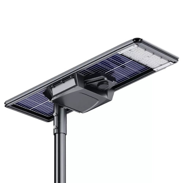 Lot de 4x Lampes de rue solaires - Série STARSHIP ELITE - 24 000 Lumens - Angle 150x70° - IP65 - 3000k/4000k/6000k au choix - Structure ALUMINIUM - Tube d'insertion 76mm - Régulateur MPPT - Détecteur de mouvement - Télécommande - Garantie 3 ans