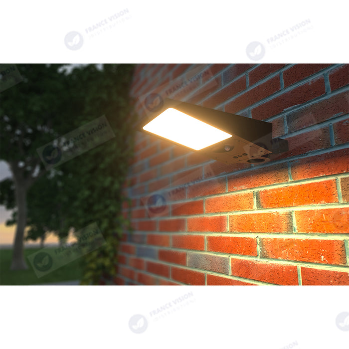 Lampe de rue et parking Solaire - Série STREET EVO V2 – Rendu lumineux 500 Watts - 4800 Lumens - CCT - 140x70° - Télécommande - Détecteur de mouvement - Diamètre d’insertion 60 mm - 52 x 23 x 10 cm – Installation sur mât et murale