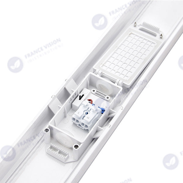 Pack de 20x Reglettes LED étanches 150cm - Série CONNECT - CCT (Couleur Changeante en Température) - 60 Watts - 8400 Lumens - 140 Lumens/watt - 120°  - IP65 - 148 x 7 x 6 cm - Transformateur Flicker Free - Branchement en Série Possible - Garantie 3 ans