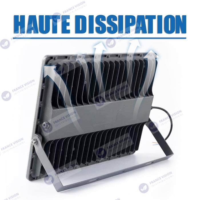 Projecteur LED filaire - Série ELITE - 100 Watts - 12 000 Lumens - 120 Lumens / Watt -  Angle 140x70° - IP67 - Protection à l'impact IK08 - 26 x 20 x 4 cm - Couleur 4500k