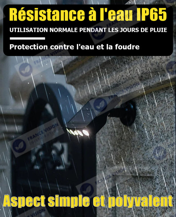 Projecteur / Lampe de sécurité solaire LED multifonctionnelles - Série HYPNOSE - Rendu lumineux 80 Watts - 600 Lumens - Multi angles d'installation 360° - IP65 - 14 x 11 x 3 cm - Détecteur de mouvement - 3 Modes - Modèle blanc - 6000k