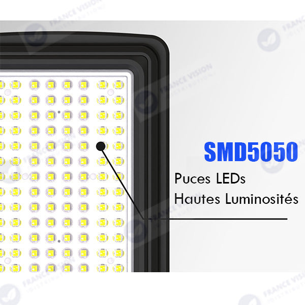 Lampe de rue LED solaire - Série VIEW V2 EVO  - 1200 Watts - 3600 Lumens - 6000k - Angle 140*70° - IP54 - 64 x 26 x 7 cm - Panneau Monocristallin - Batterie 20Ah - Détecteur de mouvement - Télécommande - Tube d'insertion 45mm