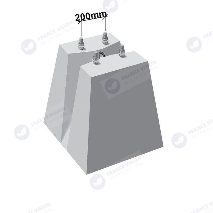 Lot de 5x Mâts / Poteaux pour lampe de rue - Nouveau design - Série STANDARD V3 EVO - 4 mètres - Entraxe latéral des trous 200mm - Couleur GRIS - Finition épurée