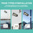 Lampadaire solaire extérieur de rue / parking - Série POWER ULTRA - Rendu 200 Watts - 2000 lumens - 180° - IP65 - 46 x 36 x 8 cm - Avec capteur crépusculaire - Télécommande - Avec détecteur de mouvement - Diamètre tube d’insertion 45 mm
