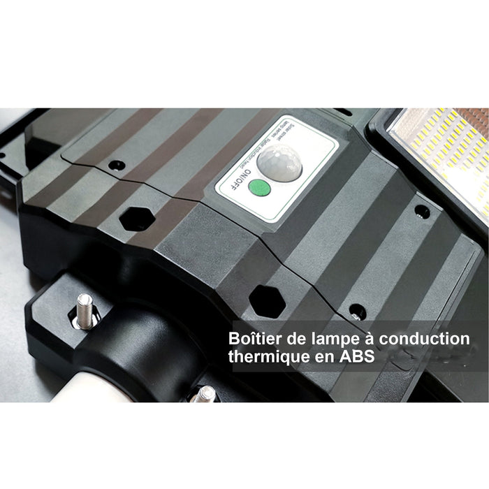 Lot de 5x Lampadaires solaires extérieurs de rue / parking - Série POWER ULTRA - Rendu 200 Watts - 2000 lumens - 180° - IP65 - 46 x 36 x 8 cm - Avec capteur crépusculaire - Télécommande - Avec détecteur de mouvement - Diamètre tube d’insertion 45 mm
