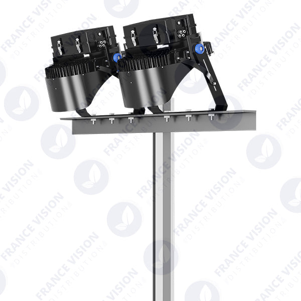 Carton / Lot de 4x Projecteurs de stade - Série ROUND V2 - 500 Watts -  95 000 Lumens - 190 Lumens/Watt - Angle 20° /  30° / 45° / 60° au choix - IP66 - 59 x 51 x 26 cm - 3000k à 6500k - Dimmable - Transformateur SOSEN - Garantie 5 ans