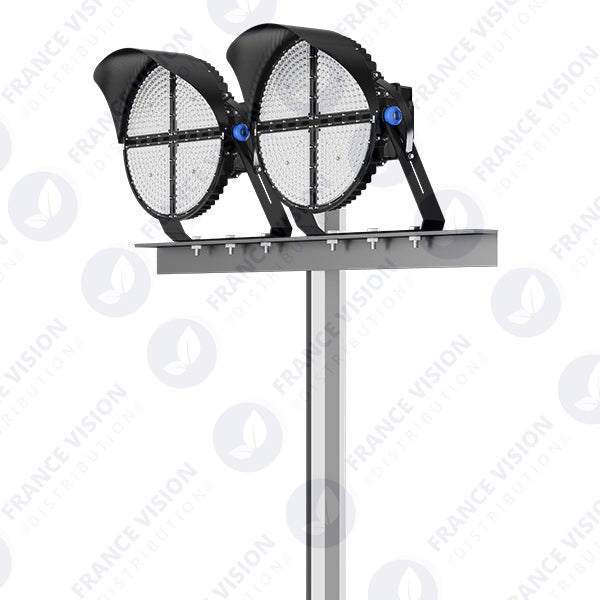 Projecteur de stade - Série ROUND V2 - 1000 Watts -  180 000 Lumens - 180 Lumens/Watt - Angle 20° /  30° / 45° / 60° au choix - IP66 - 70 x 65 x 26 cm - 3000k à 6500k - Dimmable - Transformateur SOSEN - Garantie 5 ans