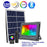 Projecteur LED solaire - Série WARRIOR RGBW (Multicolores + Blanc) - 100 Watts - Angle 120° - Lampe 26 x 20 x 6 cm - IP67 - Avec télécommande - Avec capteur crépusculaire - Bluetooth - Rythme musical