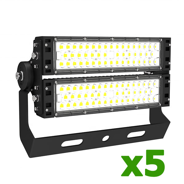 Carton / Lot de 5x Projecteurs haute puissance LED de stade - Série EXCEPTION - 240 Watts - 36 000 Lumens - 150 Lumens/Watt - Angle 20°/40°/60°/90° au choix - 44 x 28 x 11 cm - IP66 - IK08 - 2700k à 6500k - Transformateur Meanwell- Garantie 5 ans