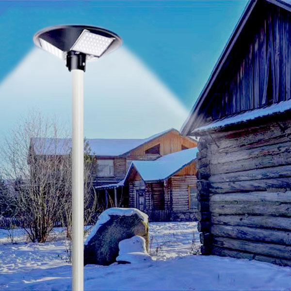 Lampe solaire pour extérieur - Série OVNI BASIC - 250 Watts - 1900 lumens - Angle 360° -  IP65 - Diamètre tube d'insertion 80 mm - Avec détecteur de mouvement - Avec télécommande - Contrôleur MPPT - Couleur d'éclairage 3000K