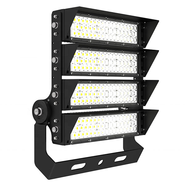 Lot de 4x Projecteurs haute puissance LED de stade - Série EXCEPTION - 500 Watts - 75 000 Lumens - 150 Lumens/Watt - Angle 20°/40°/60°/90° au choix - 44 x 48 x 11 cm - IP66 - IK08 - 2700k à 6500k - Transformateur Meanwell- Garantie 5 ans