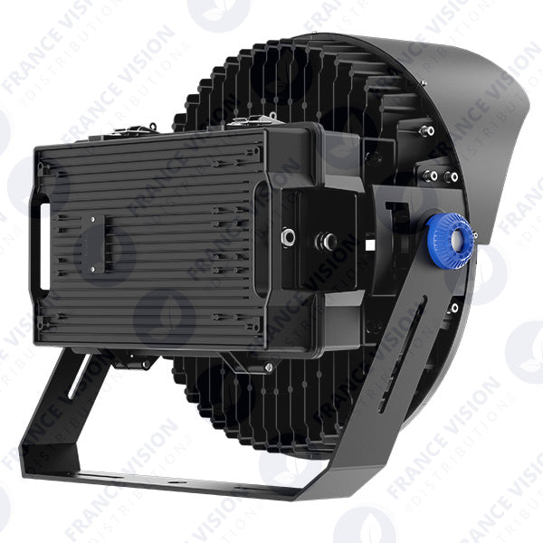 Carton / Lot de 4x Projecteurs de stade - Série ROUND V2 - 500 Watts -  95 000 Lumens - 190 Lumens/Watt - Angle 20° /  30° / 45° / 60° au choix - IP66 - 59 x 51 x 26 cm - 3000k à 6500k - Dimmable - Transformateur SOSEN - Garantie 5 ans