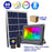 Carton / Lot de 7x Projecteurs LED solaires - Série WARRIOR RGBW (Multicolores + Blanc) - 60 Watts - Angle 120° - Lampe 21 x 17 x 6 cm - IP67 - Avec télécommande - Avec capteur crépusculaire - Bluetooth - Rythme musical