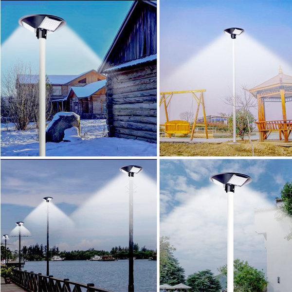 Lampe solaire pour extérieur - Série OVNI BASIC - 250 Watts - 1900 lumens - Angle 360° -  IP65 - Diamètre tube d'insertion 80 mm - Avec détecteur de mouvement - Avec télécommande - Contrôleur MPPT - Couleur d'éclairage 3000K