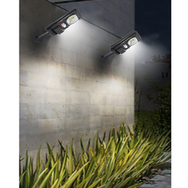 Lampe de rue solaire - Série CYCLOPE - Rendu lumineux 80 Watts - Angle éclairage 180 ° - IP67 - 25 x 14 x 4 cm - Avec capteur crépusculaire – Support mural intégré – Couleur 6000K