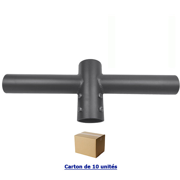 Carton / Lot de 10x Doubles têtes de mât en ligne - Insertion mât diamètre 80mm / Support 60mm