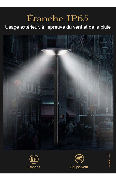 Palette de 14x Lampes solaires pour extérieur - Série OVNI - Version HERCULE 500 - Rendu lumineux 500 Watts - 2200 lumens – Angle 360° - Diamètre tube d'insertion 60 / 76 mm - Avec détecteur de mouvement – Capteur crépusculaire - Avec télécommande - 4000k