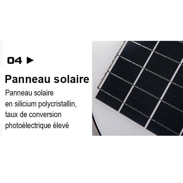 Palette de 14x Lampes solaires pour extérieur - Série OVNI - Version HERCULE 500 - Rendu lumineux 500 Watts - 2200 lumens – Angle 360° - Diamètre tube d'insertion 60 / 76 mm - Avec détecteur de mouvement – Capteur crépusculaire - Avec télécommande - 4000k