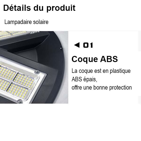 Palette de 14x Lampes solaires pour extérieur - Série OVNI - Version HERCULE 500 - Rendu lumineux 500 Watts - 2200 lumens – Angle 360° - Diamètre tube d'insertion 60 / 76 mm - Avec détecteur de mouvement – Capteur crépusculaire - Avec télécommande - 4000k