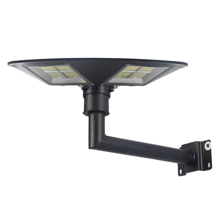 Lampe solaire pour extérieur - Série OVNI - Version HERCULE 400 - Rendu lumineux 400 Watts - 2000 lumens - Angle 360° - IP65 - Diamètre tube d'insertion 60 / 76mm - Avec détecteur de mouvement – Capteur crépusculaire - Avec télécommande - 6000k