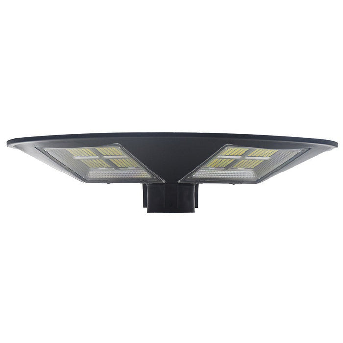 Lampe solaire pour extérieur - Série OVNI - Version HERCULE 400 - Rendu lumineux 400 Watts - 2000 lumens - Angle 360° - IP65 - Diamètre tube d'insertion 60 / 76mm - Avec détecteur de mouvement – Capteur crépusculaire - Avec télécommande - 6000k