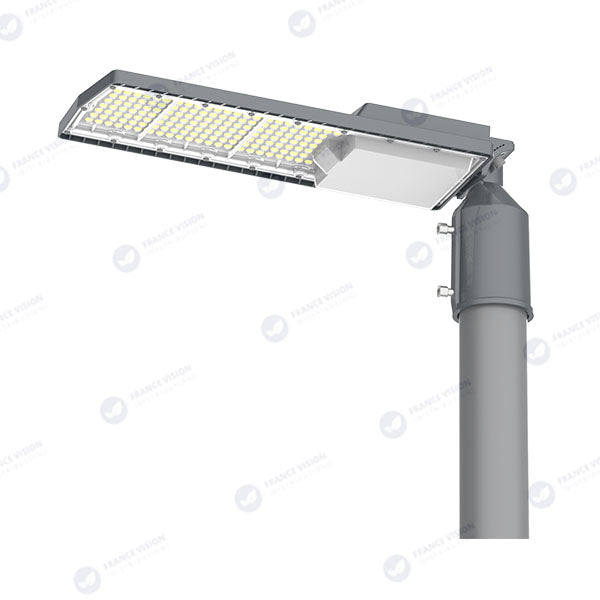 Lampe de rue filaire - Série FLEX V2 - 100 Watts - 13 000 Lumens - 130 Lumens/Watt - IP65 - IK09 - Angle 140x70° - 54 x 17 x 2 cm - 6000k – Angle rotatif ajustable - Tube d'insertion 50/60mm - Garantie 5 ans