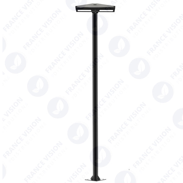Carton / Lot de 10x Têtes de mât triangulaires pour 1 / 2 / 3 projecteurs - Insertion mât diamètre 80mm - 34 x 34 x 34 x 8 cm