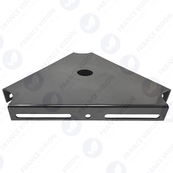 Tête de mât triangulaire pour 1 / 2 / 3 projecteurs - Insertion mât diamètre 80mm - 34 x 34 x 34 x 8 cm