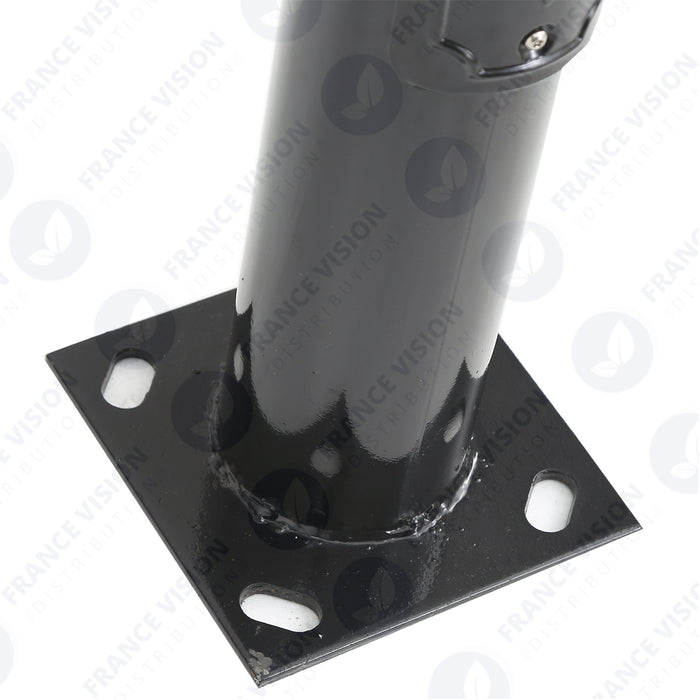 Lot de 5x Mâts / Poteaux pour lampe de rue - Série STANDARD V2 EVO avec TRAPPE - Vis antivol - 5 mètres - Entraxe latéral des trous 200mm - Couleur Noir