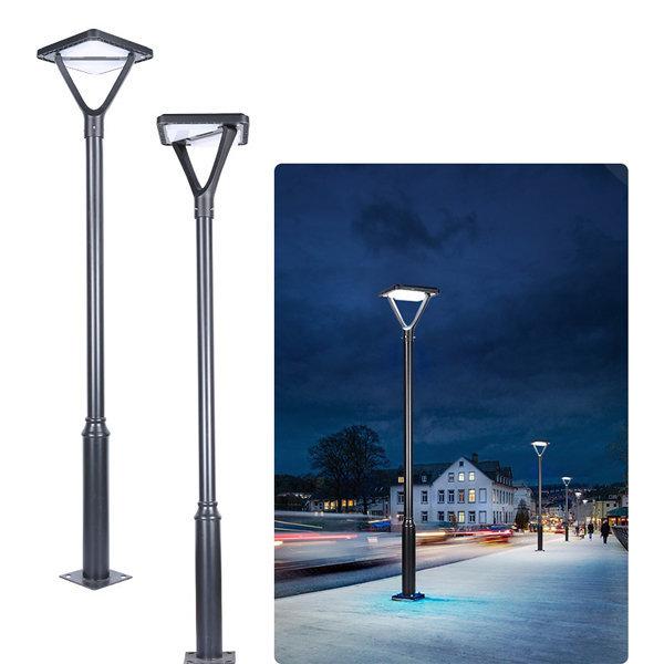 Lot de 5x Mâts / Poteaux pour lampe de rue - Série STANDARD V1 - 5 mètres - Entraxe latéral des trous 160mm - Couleur Noir