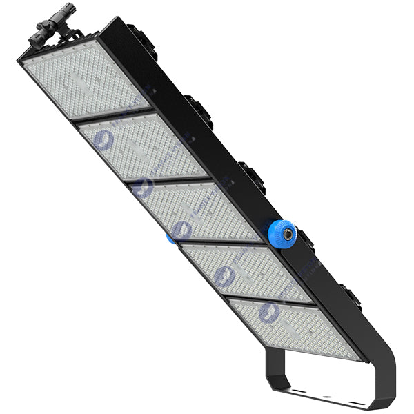 Projecteur haute puissance LED de stade - Série EXCEPTION - 1250 Watts - 187 500 Lumens - 150 Lumens/Watt - Angle 15°/30°/45°/60°/90°/120° au choix - 46 x 106 x 18 cm - IP66 - IK08 - 2700k à 6500k - Transformateur Meanwell- Garantie 5 ans