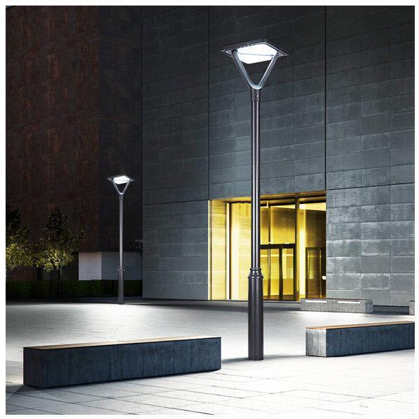 Lot de 5x Mâts / Poteaux pour lampe de rue - Série STANDARD V1 - 5 mètres - Entraxe latéral des trous 160mm - Couleur Noir