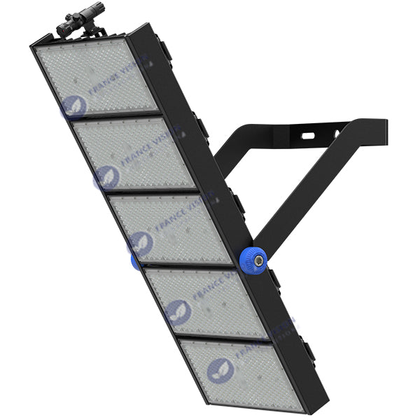 Projecteur haute puissance LED de stade - Série EXCEPTION - 1250 Watts - 187 500 Lumens - 150 Lumens/Watt - Angle 15°/30°/45°/60°/90°/120° au choix - 46 x 106 x 18 cm - IP66 - IK08 - 2700k à 6500k - Transformateur Meanwell- Garantie 5 ans