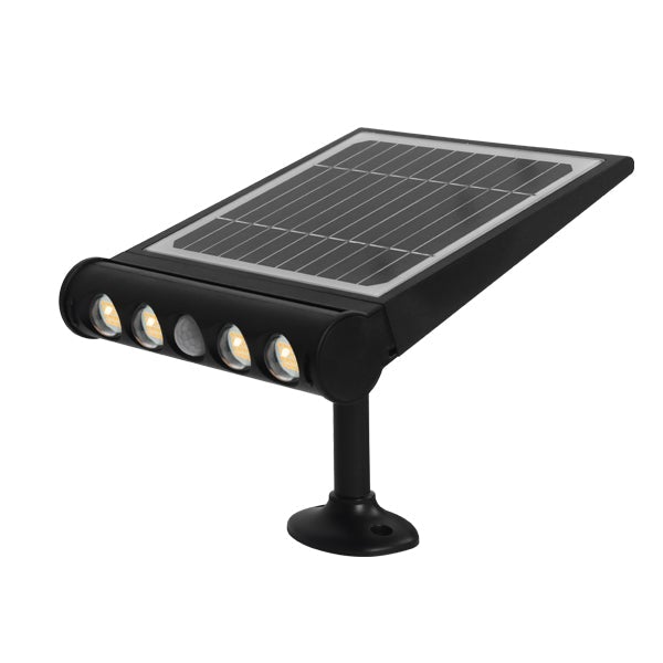 Projecteur / Lampe de sécurité solaire LED multifonctionnelle - Série SNIPER – Rendu lumineux 80 Watts - Angle 120° - IP65 - 26 x 21 x 7 cm – Détachable – 7 types d’installations - Avec détecteur de mouvement – Couleur éclairage 6000k