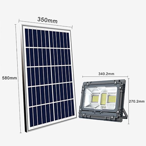 Carton / Lot de 2x Projecteurs LED solaires - Série WARRIOR - 800 Watts - Angle 120° - Lampe 39 x 30 x 8 cm - Panneau solaire 67 x 45 cm - IP67 - Avec télécommande - Dernière génération Solaire - Couleur éclairage 4000K
