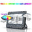 Projecteur LED solaire - Série WARRIOR RGBW (Multicolores + Blanc) - 800 Watts - Angle 120° - Lampe 38,5 x 30,3 x 8cm - IP67 - Avec télécommande - Avec capteur crépusculaire - Bluetooth - Rythme musical