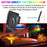 Carton / Lot de 7x Projecteurs LED solaires - Série WARRIOR RGBW (Multicolores + Blanc) - 60 Watts - Angle 120° - Lampe 21 x 17 x 6 cm - IP67 - Avec télécommande - Avec capteur crépusculaire - Bluetooth - Rythme musical