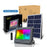 Carton / Lot de 7x Projecteurs LED solaires - Série WARRIOR RGBW (Multicolores + Blanc) - 60 Watts - Angle 120° - Lampe 21 x 17 x 6 cm - IP67 - Avec télécommande - Avec capteur crépusculaire - Bluetooth - Rythme musical