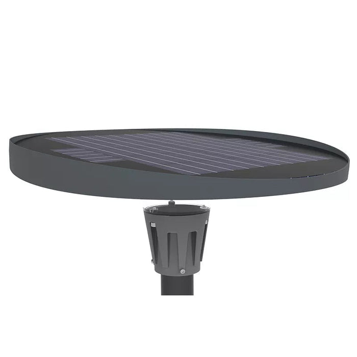 Lampe LED solaire  - Série OVNI FUTUR - RGBWW - Type UFO - 1200 Watts - 2800 lumens - Panneau Monocristallin - Angle 360° - Diamètre tube d'insertion 76 mm - Télécommande - Couleur 3000K / 6000K / RGB