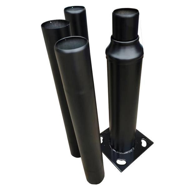 Lot de 5x Mâts / Poteaux pour lampe de rue - Série STANDARD V1 - 5 mètres - Entraxe latéral des trous 160mm - Couleur Noir