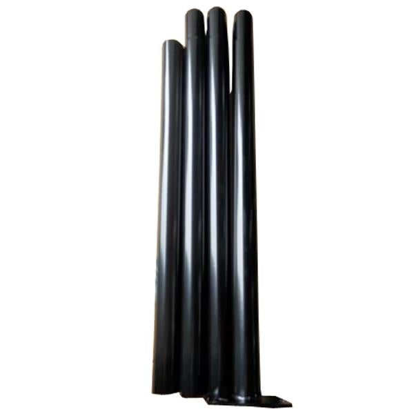 Lot de 5x Mâts / Poteau pour lampe de rue - Série STANDARD V1 - 3 mètres - Entraxe latéral des trous 160mm - Couleur Noir